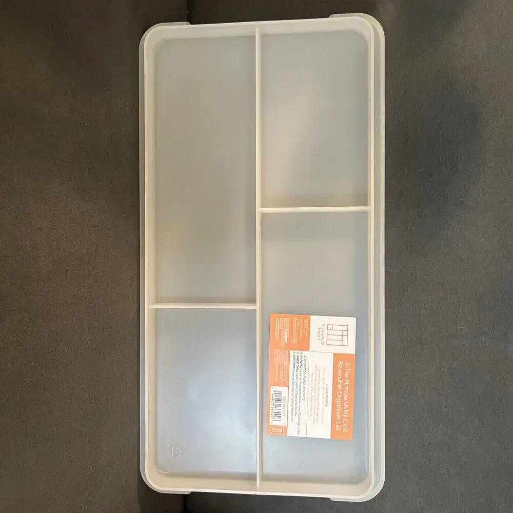 Narrow Utility cart  reversible organizer lid